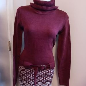 Venus turtleneck sweater dress with belt
